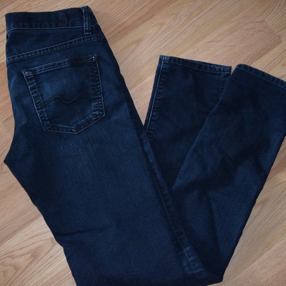 7 For All Mankind Roxanne skinny dark jeans, euc!